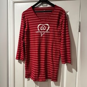 Victoria's Secret Red and White Striped V-Neck sleepwear dress